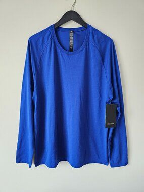 NWT LULULEMON RVSD/RVSD Riverside Blue Metal Vent Tech LS Top Shirt Men's XXL